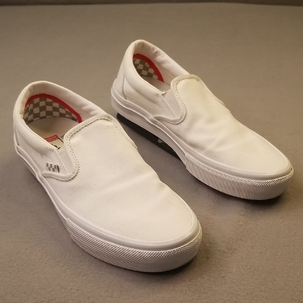 White Size 8 Men's VANS DURACAP POPCUSH Slip-On Shoes Pre-owned - Picture 5 of 12